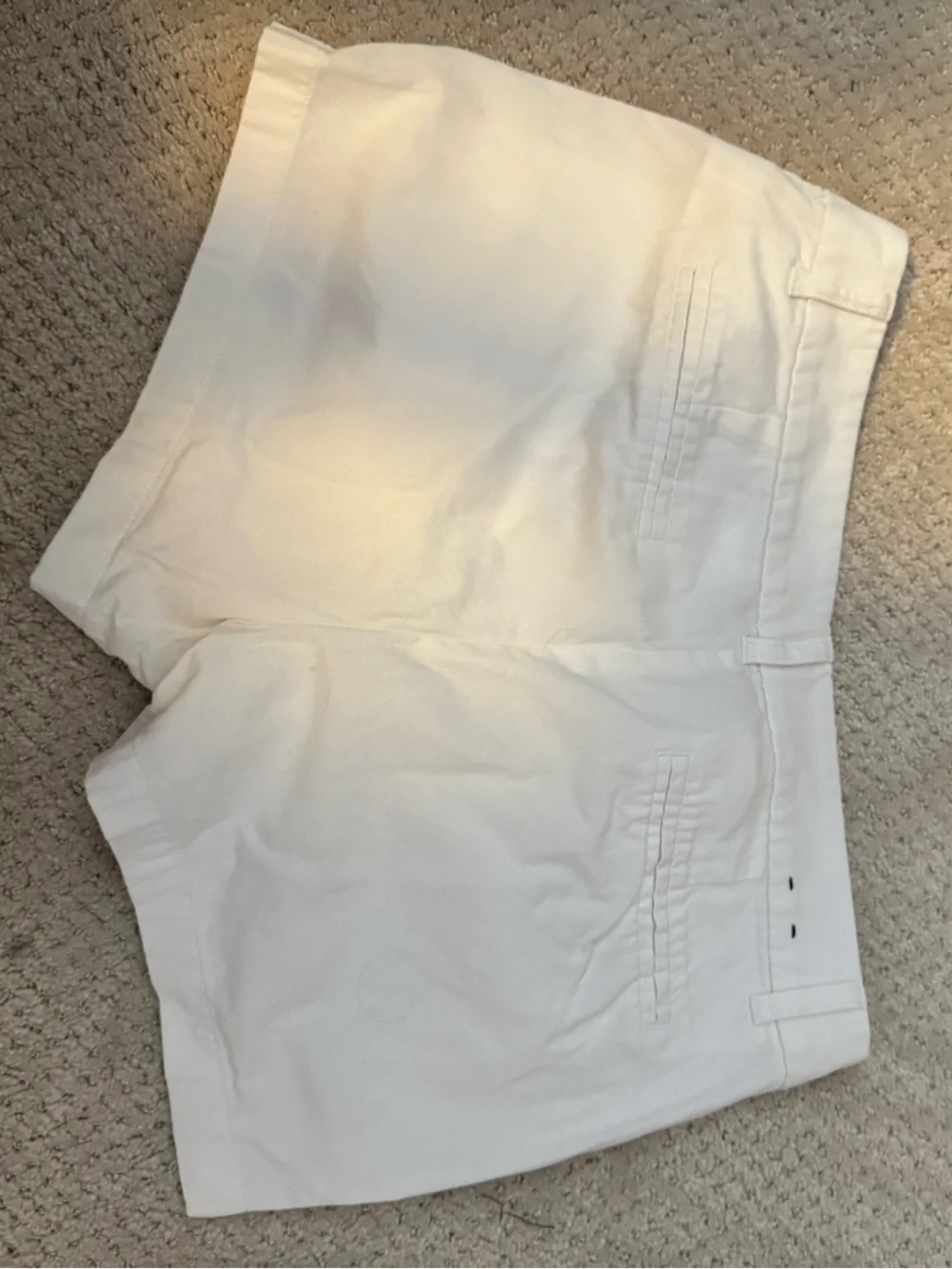 J. Crew White Cotton Shorts with Branded Waist Label - 3” inseam